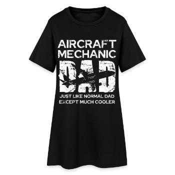 Père mécanicien aéronautique : Unique - Robe T-shirt Femme - noir - Devant