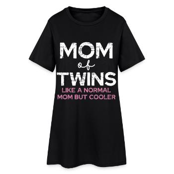 Maman de jumeaux – Diction cool - Robe T-shirt Femme - noir - Devant