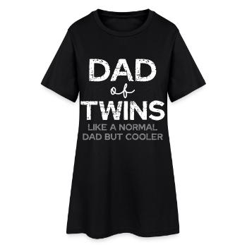 Père jumeaux – Papa cool - Robe T-shirt Femme - noir - Devant