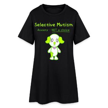KawaiiDOGGOS - Clover "Selective mutism" print - Women’s T-Shirt Dress - black - Front