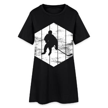 Eishockeyspieler Zeichnung - Women’s T-Shirt Dress - black - Front