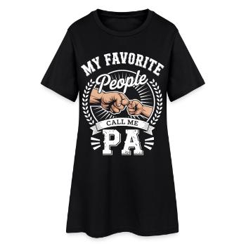 Mein Lieblingspapa Call Me PA - Frauen T-Shirt-Kleid - Schwarz - Vorne