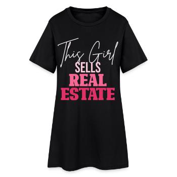 Cette femme vend de l’immobilier - Robe T-shirt Femme - noir - Devant