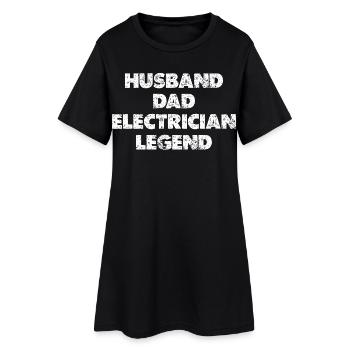 Husband Dad Electrician Legend - Women’s T-Shirt Dress - black - Front