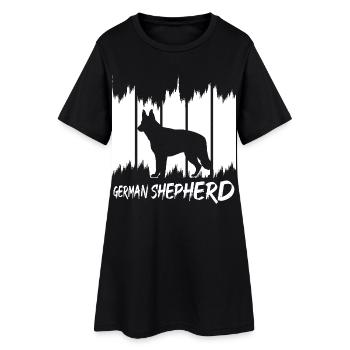 German Shepherd - Frauen T-Shirt-Kleid - Schwarz - Vorne