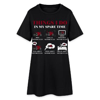 Choses que je fais pendant mon temps libre - Robe T-shirt Femme - noir - Devant