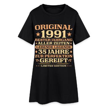 35. Geburtstag Lebende Legende 1991 Jahrgang - Frauen T-Shirt-Kleid - Schwarz - Vorne