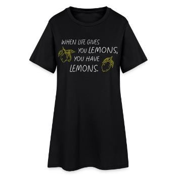 Quand la vie vous donne des citrons Statement - Robe T-shirt Femme - noir - Devant