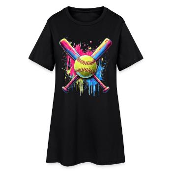 Softball - Robe T-shirt Femme - noir - Devant