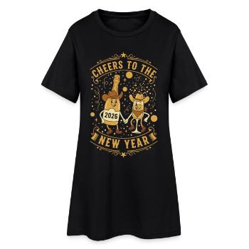 Santé à la célébration du Nouvel An 2026 - Robe T-shirt Femme - noir - Devant