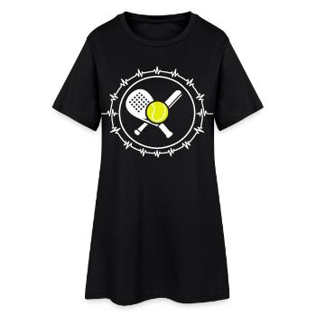 Joueur de cœur de padel Tennis Padel Joueur de cœur - Robe T-shirt Femme - noir - Devant