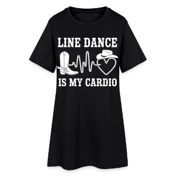 Chemise cardio de danse en ligne - Robe T-shirt Femme - noir - Devant