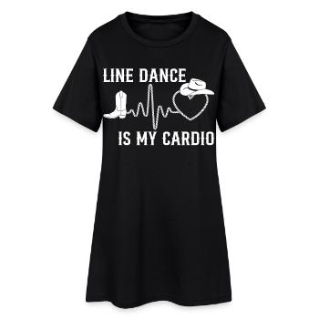 Line Dance ist mein Cardio - Frauen T-Shirt-Kleid - Schwarz - Vorne