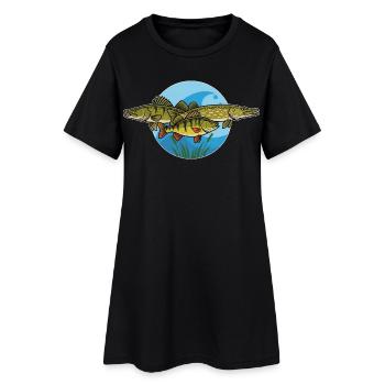 Perch, pike, zander, predator, fishing - Women’s T-Shirt Dress - black - Front