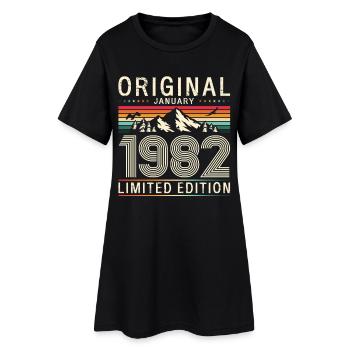 44e anniversaire Original janvier 1982 - Robe T-shirt Femme - noir - Devant