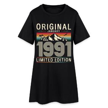 35e anniversaire Original janvier 1991 - Robe T-shirt Femme - noir - Devant