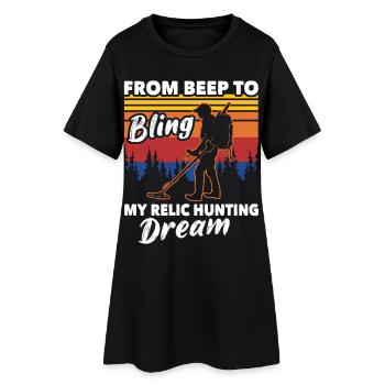 Recherche de reliques au détecteur de métaux - Robe T-shirt Femme - noir - Devant