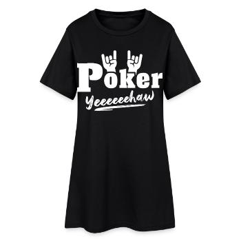 Poker Pokern - Frauen T-Shirt-Kleid - Schwarz - Vorne