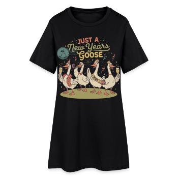 Design de célébration Just A New Year’s Goose 2026 - Robe T-shirt Femme - noir - Devant