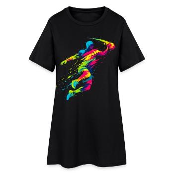 Handball joueur - Cadeau drôle - Robe T-shirt Femme - noir - Devant
