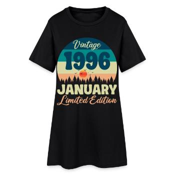 Geburtstag Januar 1996 Geschenk Vintage Limited - Frauen T-Shirt-Kleid - Schwarz - Vorne