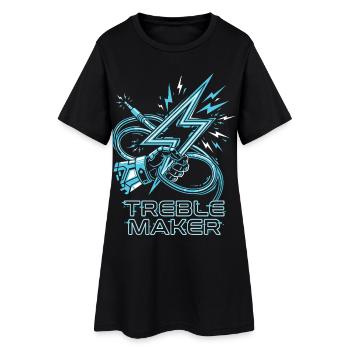 Treble Maker Digital Audio Pun Musician - Women’s T-Shirt Dress - black - Front
