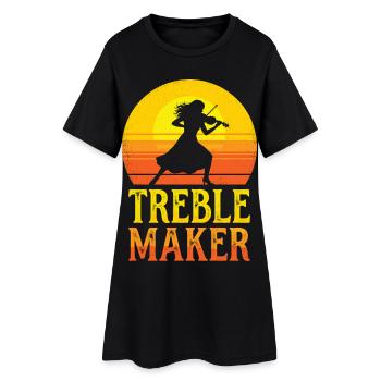 Faiseur de jeux de mots Musicien Violoniste - Robe T-shirt Femme - noir - Devant