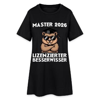 Master's Degree 2026 Wombat with Sunglasses - Women’s T-Shirt Dress - black - Front