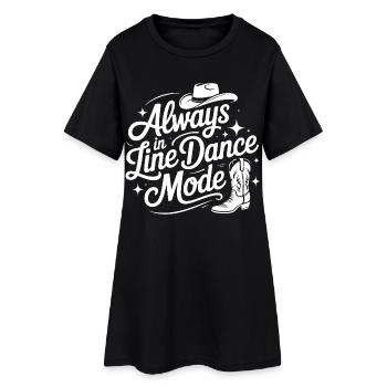 Toujours en mode danse en ligne - Robe T-shirt Femme - noir - Devant