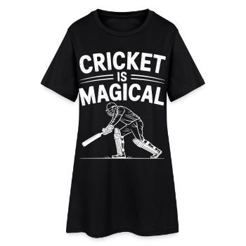 Drôle de cricket : Jeu de cricket vintage - Robe T-shirt Femme - noir - Devant