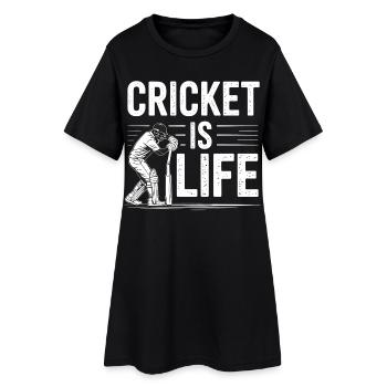Drôle de cricket : Jeu de cricket vintage - Robe T-shirt Femme - noir - Devant