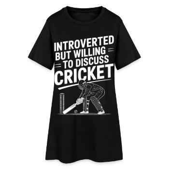 Drôle de cricket : Jeu de cricket vintage - Robe T-shirt Femme - noir - Devant