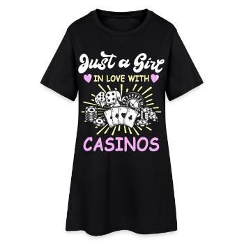 Casino Player Gambling - Women’s T-Shirt Dress - black - Front