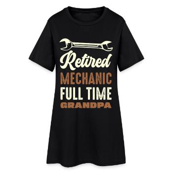 Retired Mechanic Grandpa - Frauen T-Shirt-Kleid - Schwarz - Vorne