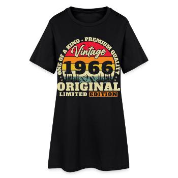 1966 Vintage Rétro Cadeau D'anniversaire - Robe T-shirt Femme - noir - Devant