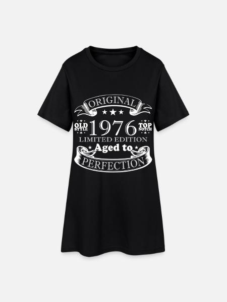 Original 1976 Jahrgang Vintage Geburtstag Retro - Frauen T-Shirt-Kleid - Schwarz