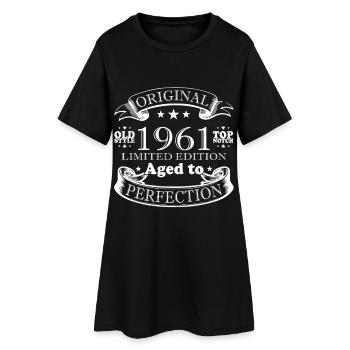 1961 Année de naissance Anniversaire du Vintage - Robe T-shirt Femme - noir - Devant