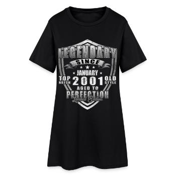 Legendary Since January 2001 Shield - Frauen T-Shirt-Kleid - Schwarz - Vorne