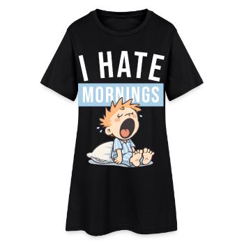 I Hate Mornings | Lustiges Morgenmuffel Design - Robe T-shirt Femme - noir - Devant