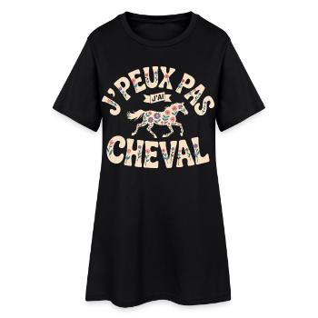 J'Peux Pas J'Ai Cheval - Robe T-shirt Femme - noir - Devant