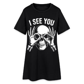 Je te vois Vue squelette - Robe T-shirt Femme - noir - Devant
