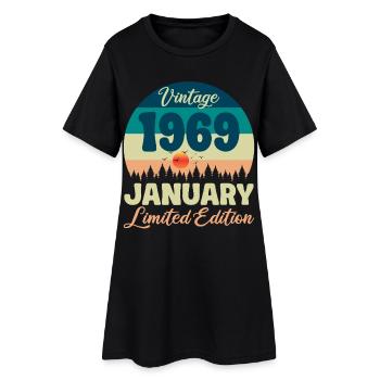 Birthday January 1969 Gift Vintage Limited - Women’s T-Shirt Dress - black - Front