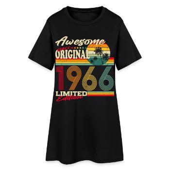 Original-1966-Jahrgang-Retro-Geburtstag-Geschen - Frauen T-Shirt-Kleid - Schwarz - Vorne