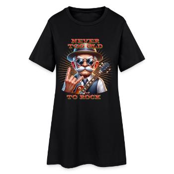 Papa_Rock_N_Roll - Frauen T-Shirt-Kleid - Schwarz - Vorne