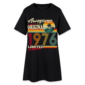Original-1976-Jahrgang-Retro-Geburtstag-Geschen - Frauen T-Shirt-Kleid - Schwarz - Vorne