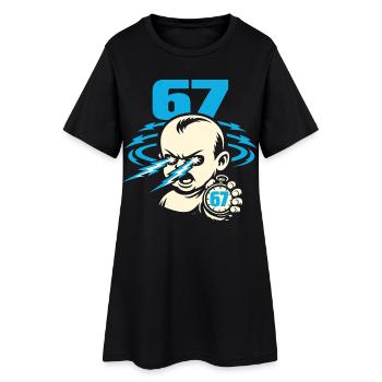 67 Six Seven 6-7 Meme Gen Alpha - Frauen T-Shirt-Kleid - Schwarz - Vorne