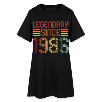 Légendaire depuis 1986, Rétro, Anniversaire - Robe T-shirt Femme - noir - Devant