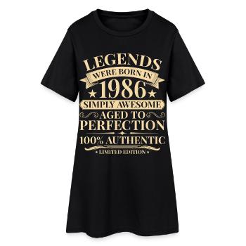 Vintage 1986 Vintage Birthday - Women’s T-Shirt Dress - black - Front