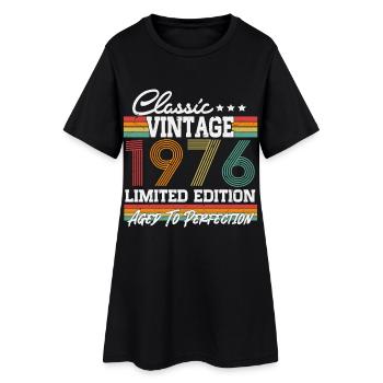 50th Birthday Gift Vintage 1976 Born - Women’s T-Shirt Dress - black - Front