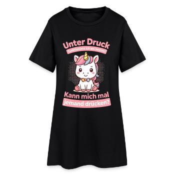 Licorne sous pression, câlins-moi s’il te plaît chemise - Robe T-shirt Femme - noir - Devant